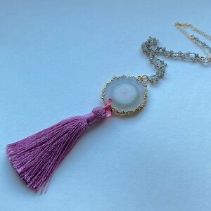 Solar Quartz & labradorite rosary chain necklace